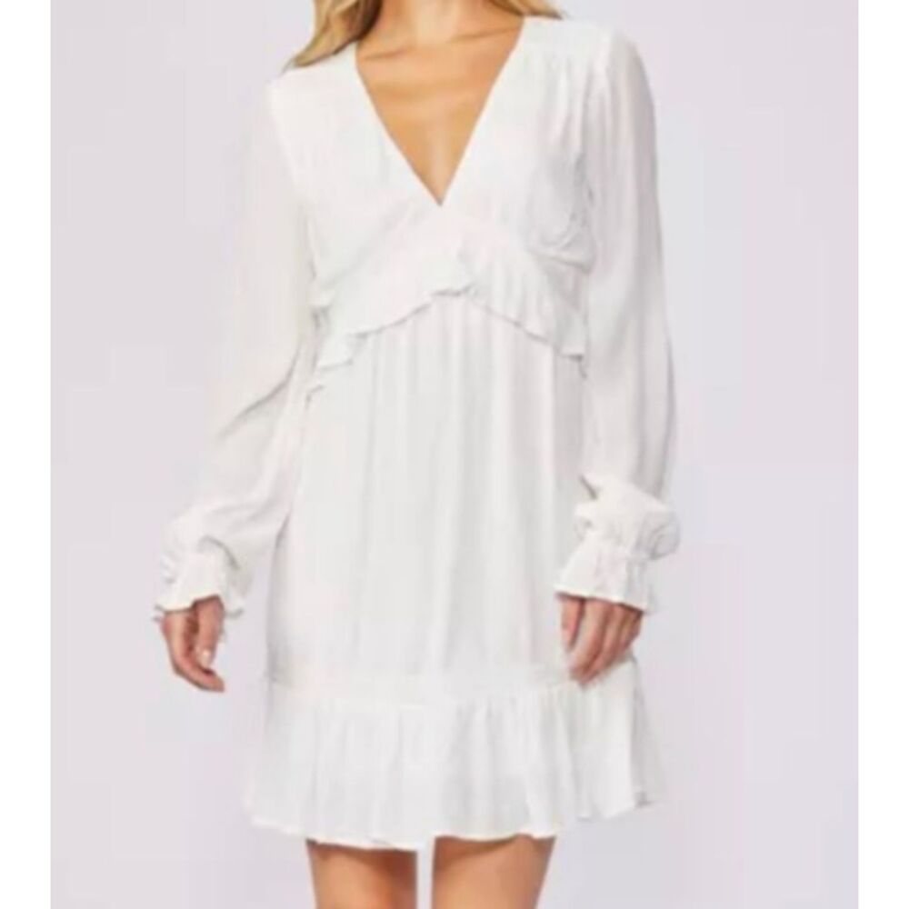 Paige Odelise White Swiss Dot Dress Size Small